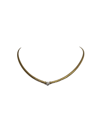 Brillant Solitär Kette 750 Gold